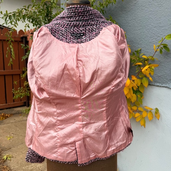 Gorgeous Y2K Pink,black and white tweed blazer jacket - Picture 4 of 12